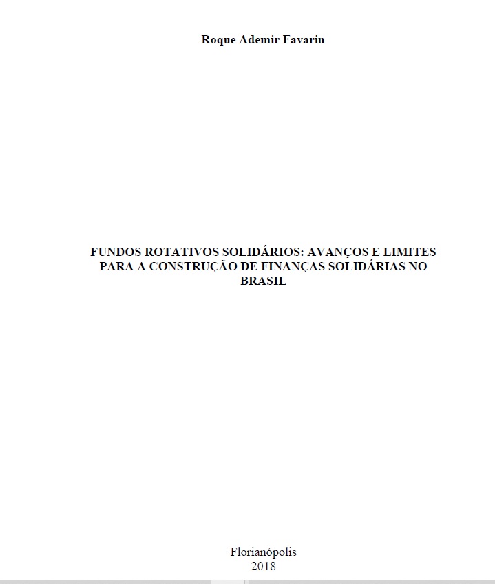 Fundos Rotativos Solidários: Avanços e Limites para a Construção das Finanças Solidárias no Brasil -- pp1_166